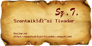 Szentmiklósi Tivadar névjegykártya