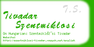 tivadar szentmiklosi business card